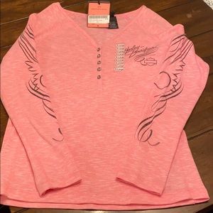 Harley Davidson pink long sleeved shirt-New